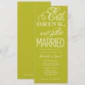 Eet, Drink, trouwen Kaart (Voorkant / Achterkant)