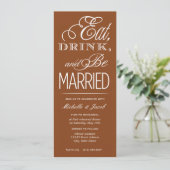 Eet, Drink, trouwen Kaart (Staand voorkant)