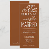 Eet, Drink, trouwen Kaart (Voorkant / Achterkant)