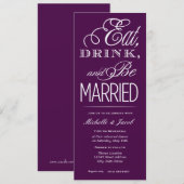 Eet, Drink, trouwen Kaart (Voorkant / Achterkant)