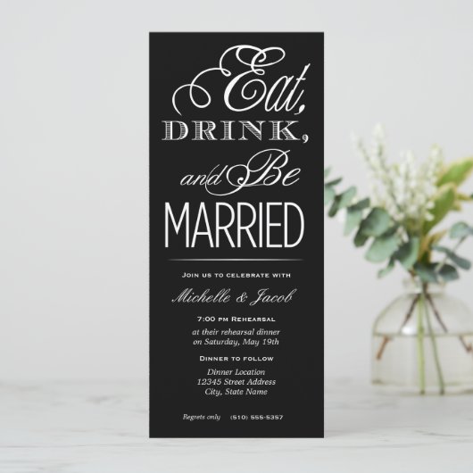 Eet, Drink, trouwen Kaart (Staand voorkant)