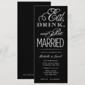 Eet, Drink, trouwen Kaart (Voorkant / Achterkant)