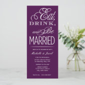 Eet, Drink, trouwen Kaart (Staand voorkant)