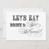 Eet, Drink trouwen Repetitie Avondeten Kaart (Achterkant)