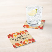 Eet drink: veganherfstThanksgiving met bladeren Kartonnen Onderzetters (Insitu)