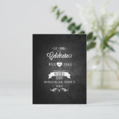 Eet Drink Vieren I bruiloft Uitnodiging (Staand voorkant)