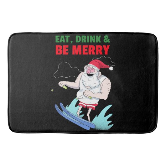 Eet, drink & vrolijk Kerstfeest Badmat (Voorkant)