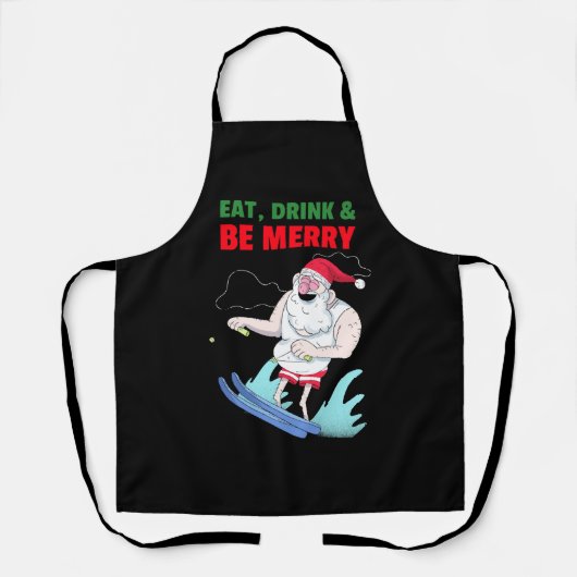 Eet, drink & vrolijk Kerstmis Schort (Voorkant)
