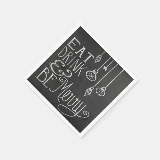 Eet Drink Vrolijk Krijtbord Kerst Servetten (Hoek)