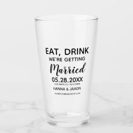 Eet Drink We gaan trouwen Save the date Glas