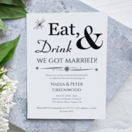 Eet Drink We Zijn Getrouwd Elopement Feest Kaart