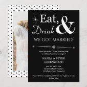 Eet Drink We zijn getrouwd Foto Elopement Party Kaart (Voorkant / Achterkant)