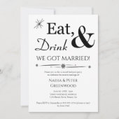 Eet Drink We Zijn Getrouwd Vlucht Huwelijk Feest Kaart (Voorkant)