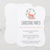 Eet Drink Wees Blij Rendier Kerstfeest Kaart (Voorkant / Achterkant)