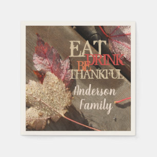 Eet Drink Wees dankbaar Familie Thanksgiving Servet