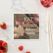 Eet Drink Wees dankbaar Familie Thanksgiving Servet (Insitu)