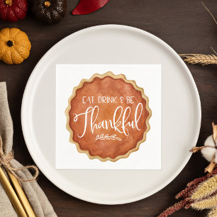 Eet, drink & wees dankbaar Pompoentaart Thanksgivi Servet
