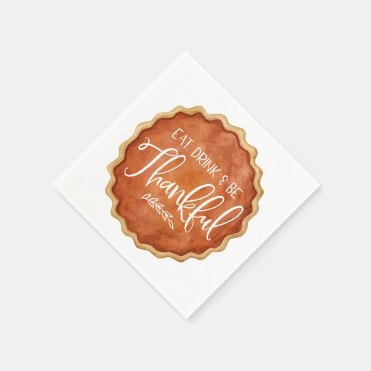 Eet Drink & Wees dankbaar Pumpkin Pie Thanksgiving Servet (Hoek)