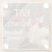 Eet Drink Wees dankbaar Rustieke Thanksgiving Foto Glazen Onderzetter (Achterkant)