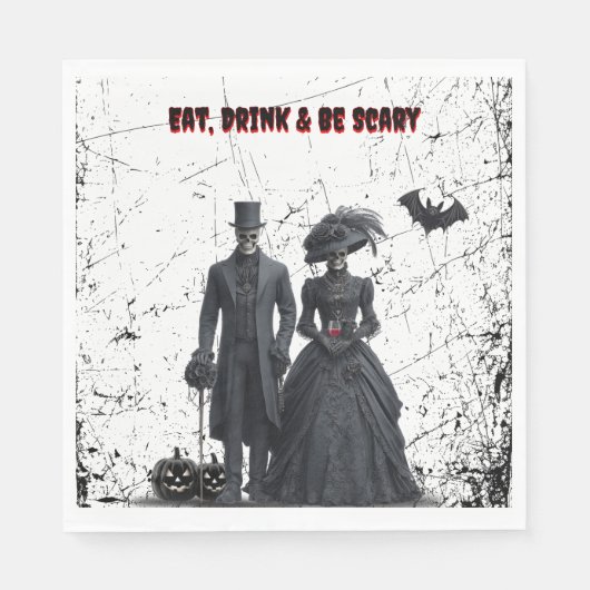 Eet, Drink, wees eng gotische volwassen Halloween- Servet (Voorkant)