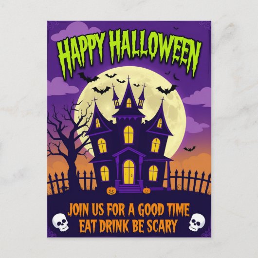 Eet Drink Wees Eng Halloween Feest Feestdagenkaart (Voorkant)