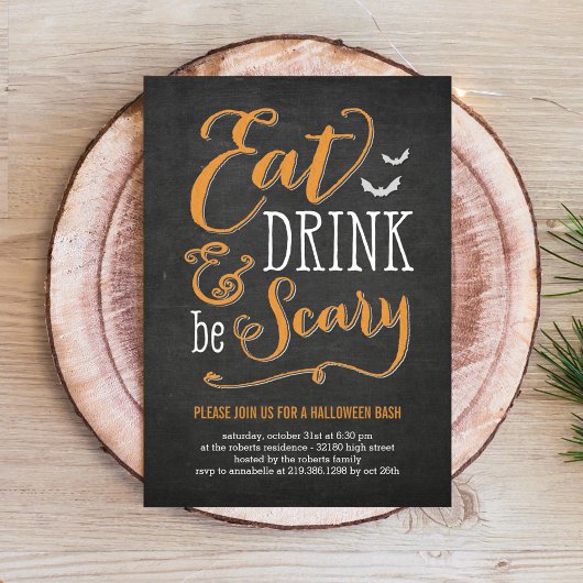 Eet Drink Wees Eng Halloween Feest Uitnodiging