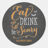 Eet Drink Wees eng Halloween Gift Label Stickers (Voorkant)