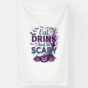 Eet Drink Wees Eng Halloween Griezeltje Boom Pompo Spandoek