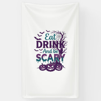 Eet Drink Wees Eng Halloween Griezeltje Boom Pompo Spandoek