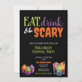 Eet, Drink & Wees eng Halloween Kostuumfeest Kaart (Voorkant)