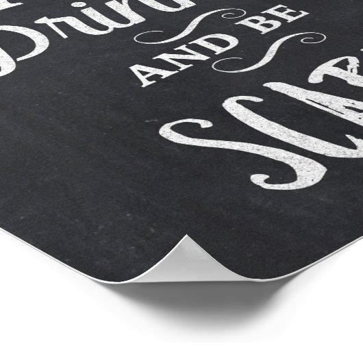 Eet Drink & Wees eng Halloween krijtbord teken Poster (Hoek)