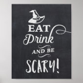 Eet Drink & Wees eng Halloween krijtbord teken Poster (Voorkant)