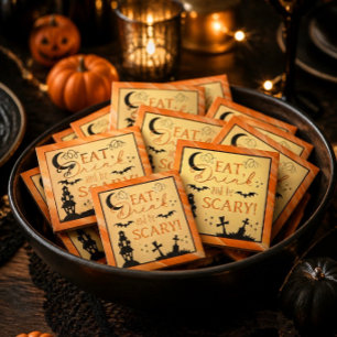 Eet, drink & wees eng Halloween-magneet feestfavor Magneet