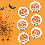 Eet Drink Wees eng Halloween pompoen woord cloud Ronde Kartonnen Onderzetter