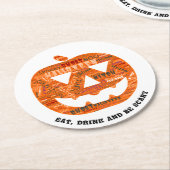 Eet Drink Wees eng Halloween pompoen woord cloud Ronde Kartonnen Onderzetter (Gebogen)