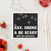 Eet Drink Wees eng hangende spin Halloween zwart Servet (Insitu)