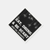 Eet Drink Wees eng hangende spin Halloween zwart Servet (Hoek)
