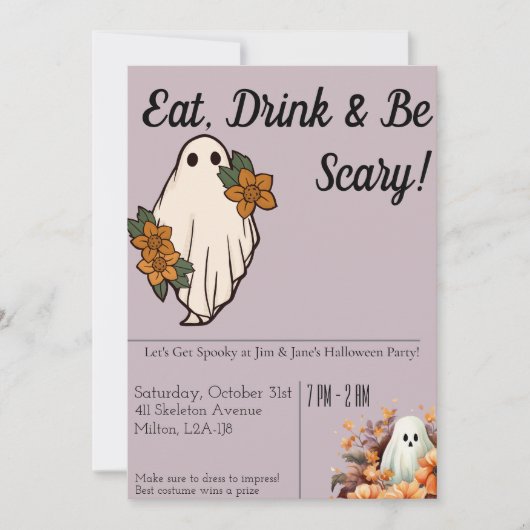 Eet, Drink & Wees eng! Kaart (Voorkant)