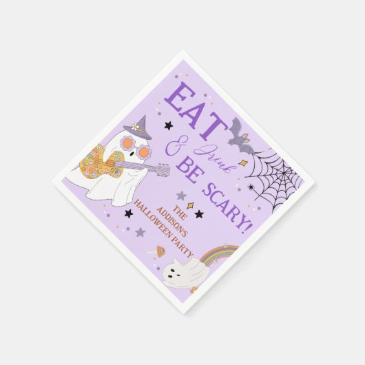 Eet Drink & Wees Eng Leuk Spooky Halloween Party Servet (Hoek)