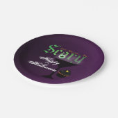 Eet Drink Wees eng Paarse Halloween Party Borden Papieren Bordje (Gekanteld)