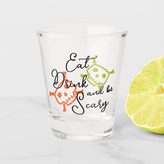 Eet, Drink & Wees Eng Shot Glass Glas (Voorkant)
