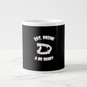 Eet Drink Wees Eng Vampier Minimalistische Stijl Grote Koffiekop