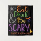 Eet Drink & Wees Enge Nachtspinnen Vleermuizen Hal Wandkleed (Voorkant)