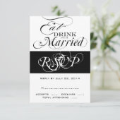 Eet, Drink, wees gehuwd RSVP voor Square Invites Kaart (Staand voorkant)