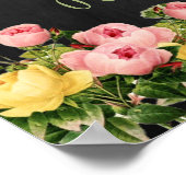 Eet, Drink & Wees Getrouwd! Bloemenschrijfbord Huw Poster (Hoek)