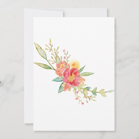 Eet, Drink & Wees Getrouwd Bloemige Bruiloftsrecep Kaart (Achterkant)