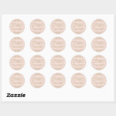 Eet Drink Wees Getrouwd Blush Gouden Monogram Ronde Sticker (Vel)