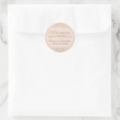 Eet Drink Wees Getrouwd Blush Gouden Monogram Ronde Sticker (Tas)