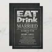 Eet Drink Wees getrouwd Grappig Engagement Party Kaart (Voorkant / Achterkant)