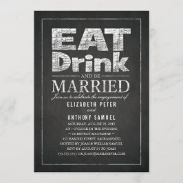 Eet Drink Wees getrouwd Grappig Engagement Party Kaart